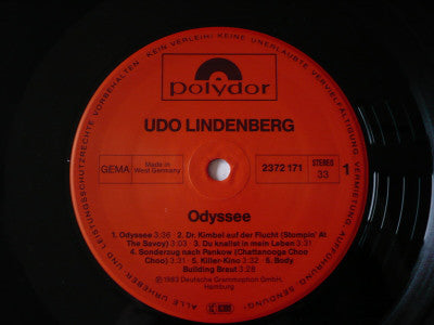 Udo Lindenberg Und Das Panikorchester : Odyssee (LP, Album)