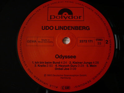 Udo Lindenberg Und Das Panikorchester : Odyssee (LP, Album)