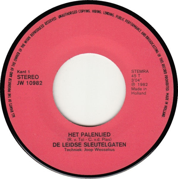 De Leidse Sleutelgaten : Het Palenlied (7")