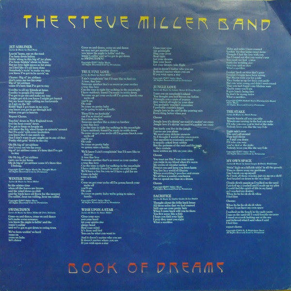 The Steve Miller Band* : Book Of Dreams (LP, Album)
