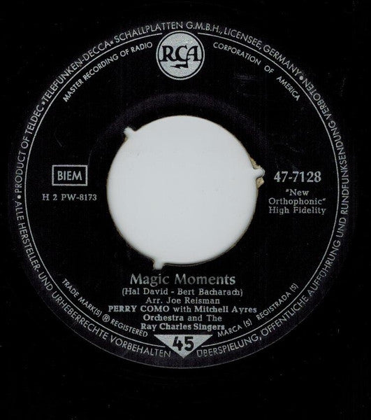 Perry Como : Magic Moments / Catch A Falling Star (7", Single)