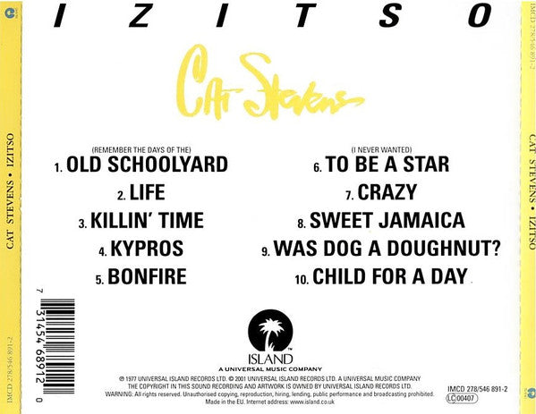Cat Stevens : Izitso (CD, Album, RE, RM, RP)