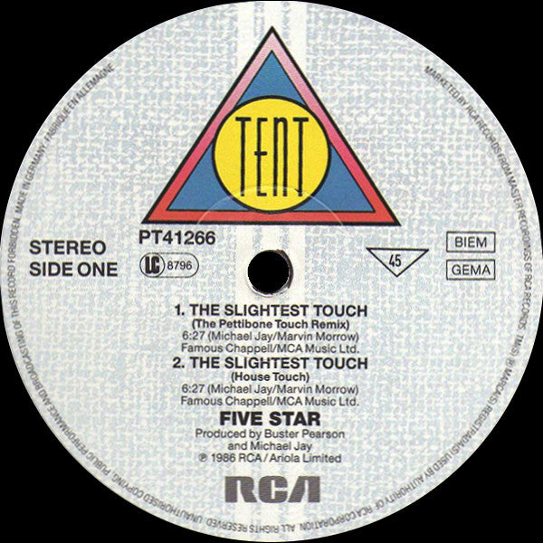 5 Star* : The Slightest Touch (The Shep Pettibone Touch Remix) (12", Maxi)