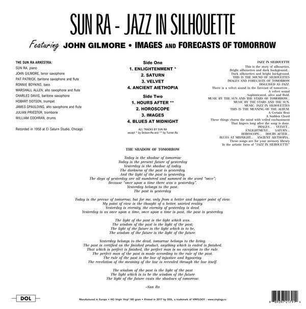 The Sun Ra Arkestra : Jazz In Silhouette (LP, Album, RE, 180)