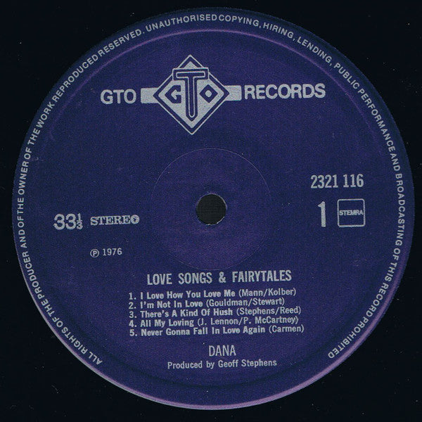 Dana (9) : Love Songs & Fairytales (LP, Album)