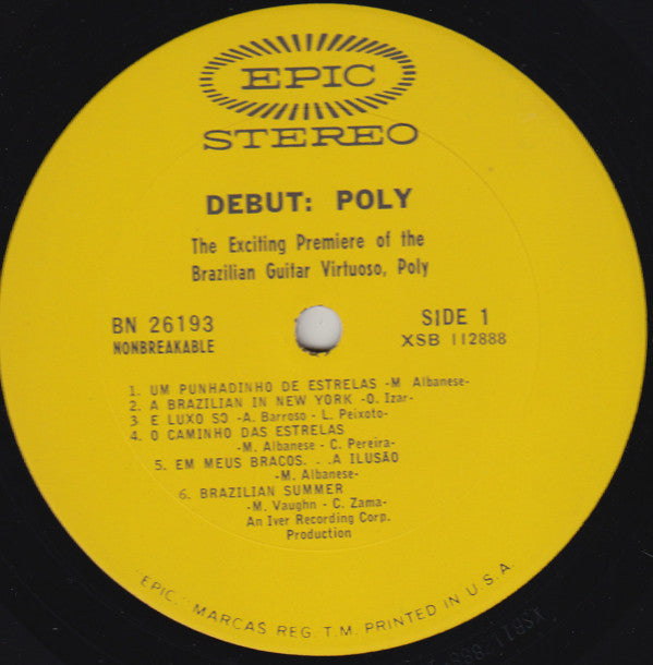 Poly (7) : Debut:Poly The Exciting Premiere Of The Brazilian Guitar Virtuoso, Poly (LP, Album)