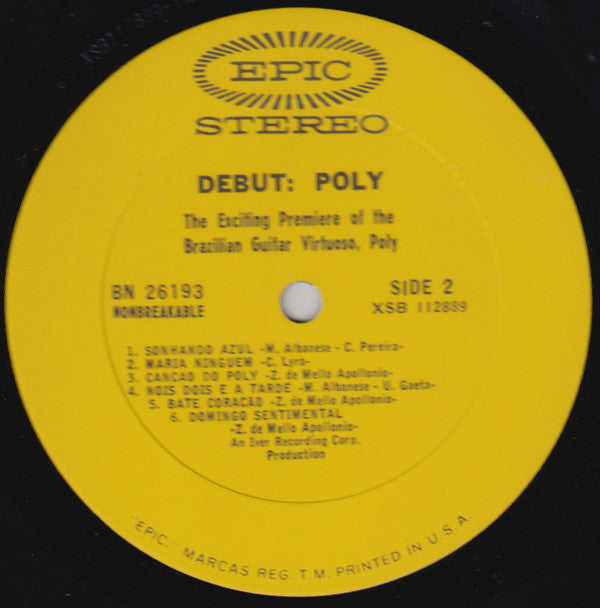 Poly (7) : Debut:Poly The Exciting Premiere Of The Brazilian Guitar Virtuoso, Poly (LP, Album)