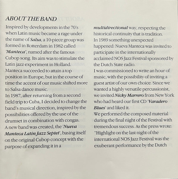 Nueva Manteca And Nicky Marrero : Afrodisia (CD, Album)