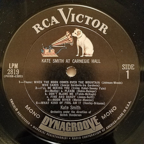 Kate Smith (2) : At Carnegie Hall (LP, Album, Mono)