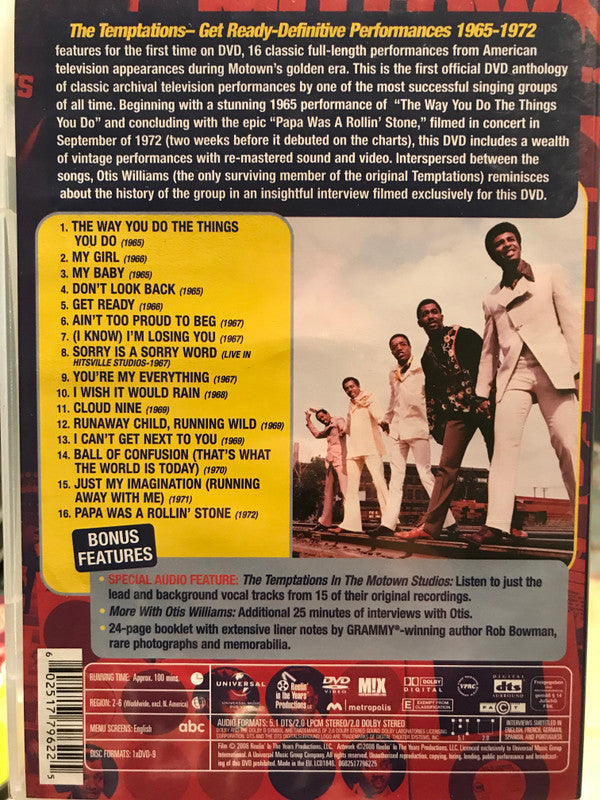 The Temptations : Get Ready. Definitive Performances 1965-1972 (DVD-V, Comp, Multichannel)