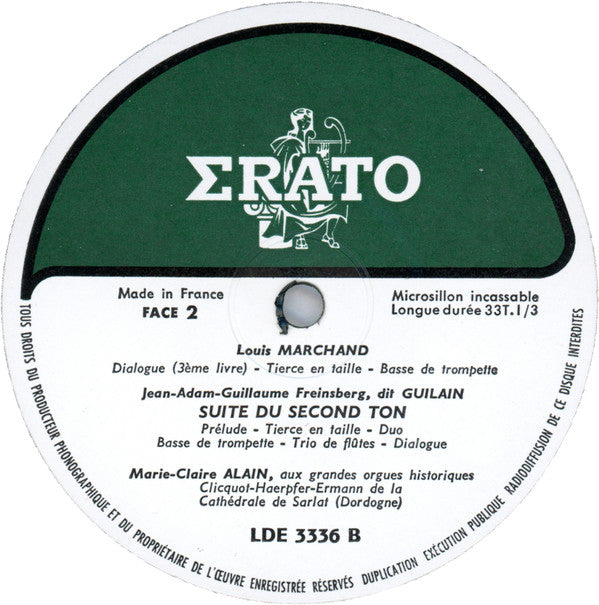 Nicolas-Antoine Lebègue, Guillaume Gabriel Nivers, Louis Marchand, Jean Adam Guilain, Marie-Claire Alain : Grandes Pages De L'Orgue Français Par Marie-Claire Alain (LP, Album, Mono)