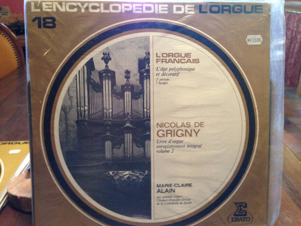 Nicolas De Grigny ,  Marie-Claire Alain : Livre D'Orgue Enregistrement Intégral Volume 2 (LP)