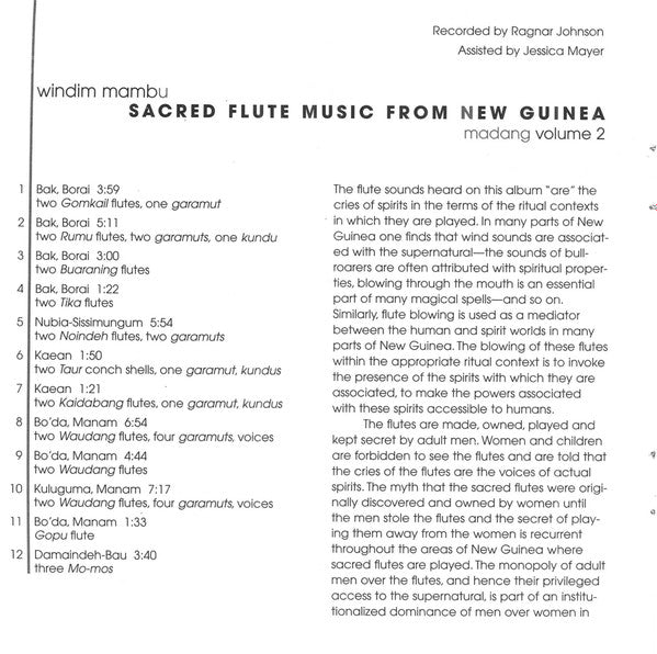 Various : Windim Mambu: Sacred Flute Music From New Guinea, Madang Vol. 2 (CD, Album, RE)