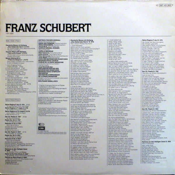 Franz Schubert - Chor Des Bayerischen Rundfunks Und Symphonie-Orchester Des Bayerischen Rundfunks, Wolfgang Sawallisch : Deutsche Messe (LP, Album, DMM)