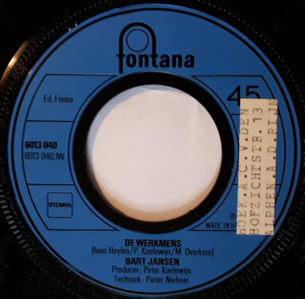 Bart Jansen : De Werkmens (7", Single)