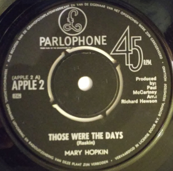 Mary Hopkin : Those Were The Days (7", Single)