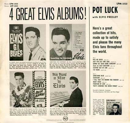 Elvis Presley : Pot Luck (LP, Album, Mono, RE)