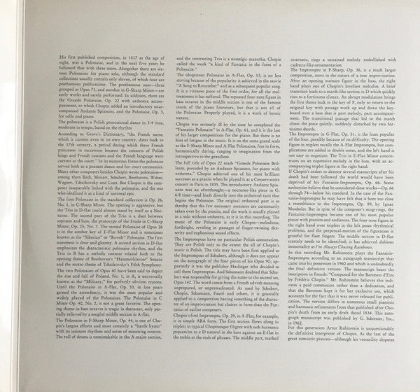Frédéric Chopin - Arthur Rubinstein : 8 Polonaises • 4 Impromptus" (2xLP, Album)
