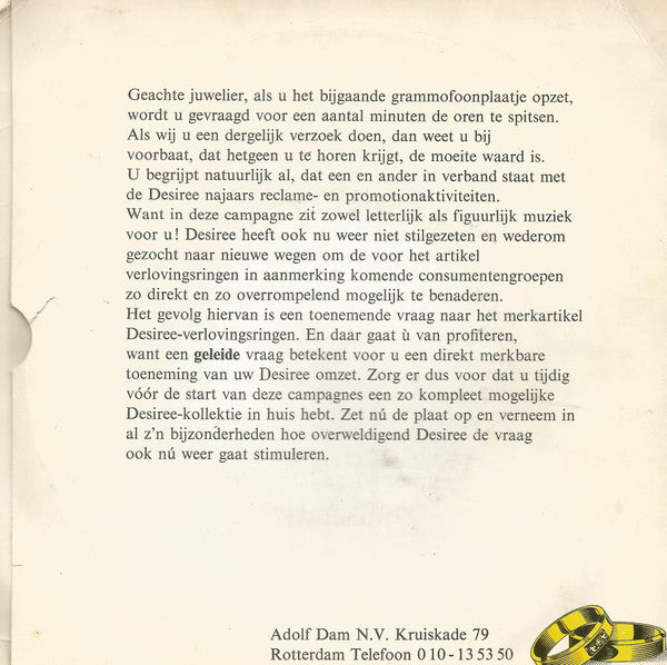 Various : After Tea - The Wedding Song - Desiree Verlovingsringen (7")