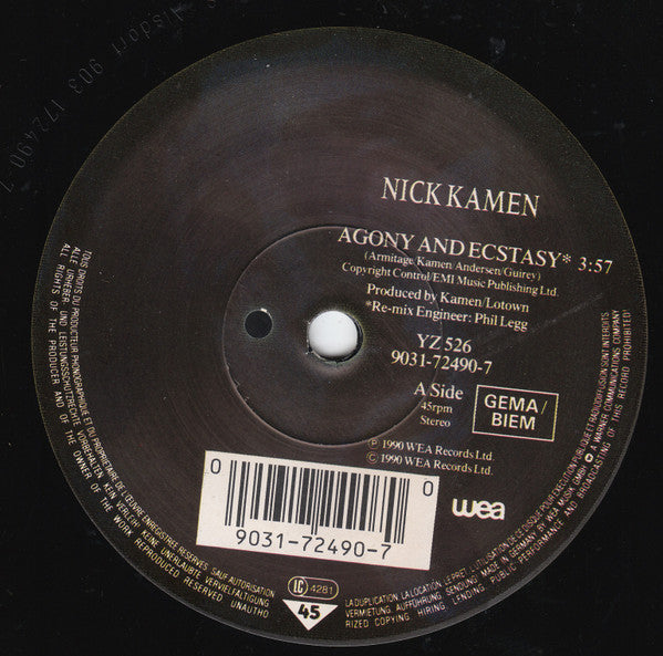Nick Kamen : Agony And Ecstasy (7", Single)