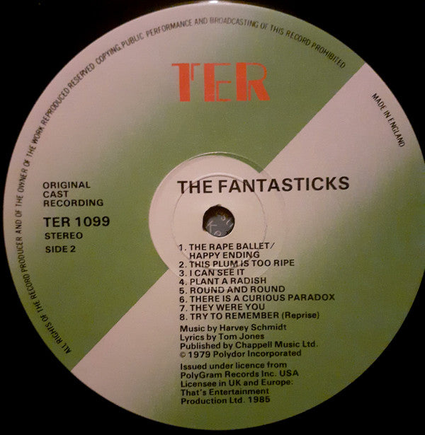 Harvey Schmidt, Tom Jones (5) - Cast Of "The Fantasticks" : The Fantasticks  (LP, Album, RE)