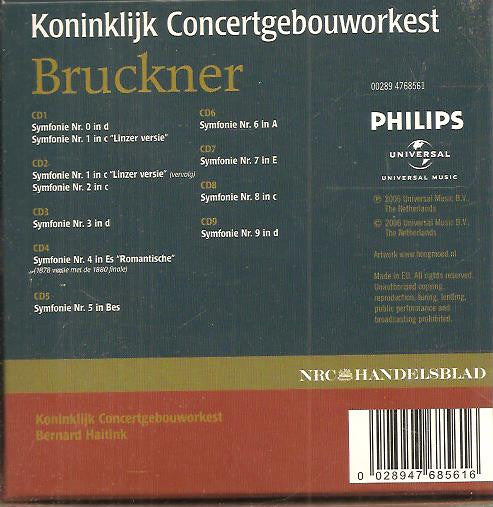Anton Bruckner, Concertgebouworkest, Bernard Haitink : Symfonieën (9xCD, RE + Box, Comp)