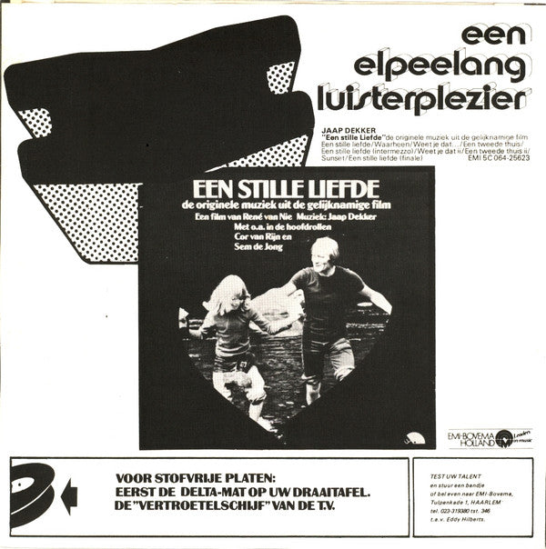 Jaap Dekker : Een Stille Liefde (De Originele Muziek Uit De Gelijknamige Film) (7", Single)