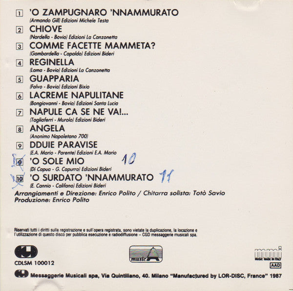 Massimo Ranieri : 'O Surdato 'Nnamurato (CD, Album, RE)
