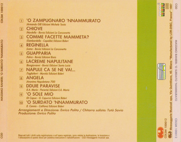 Massimo Ranieri : 'O Surdato 'Nnamurato (CD, Album, RE)