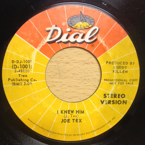 Joe Tex : I Knew Him (7", Mono, Promo)