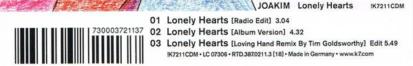 Joakim : Lonely Hearts (CD, Maxi)