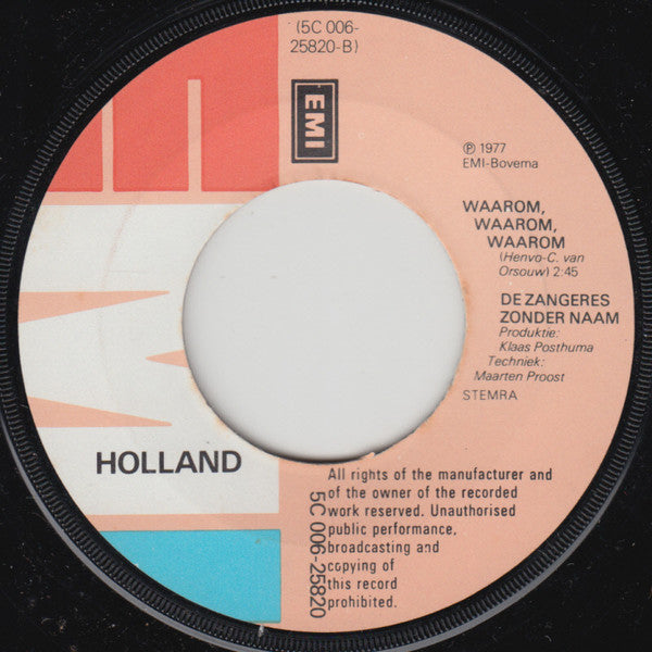 Zangeres Zonder Naam : Luister, Anita! (7", Single)