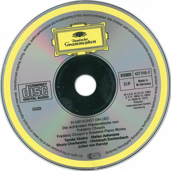 Frédéric Chopin : In Mir Klingt Ein Lied (Die Schönsten Klavierstücke Von Frédéric Chopin) (CD, Comp)