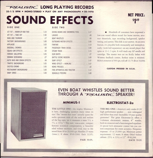 No Artist : 28 Timed Sound Effects (LP, Mono)