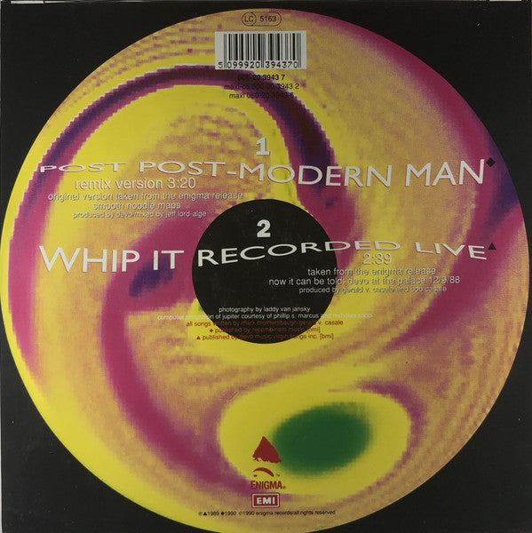 Devo : Post Post-Modern Man (7", Single)