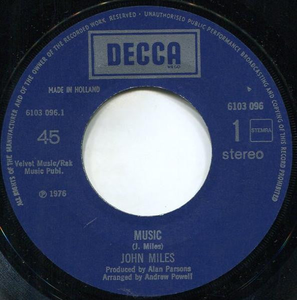 John Miles : Music (7", Single)