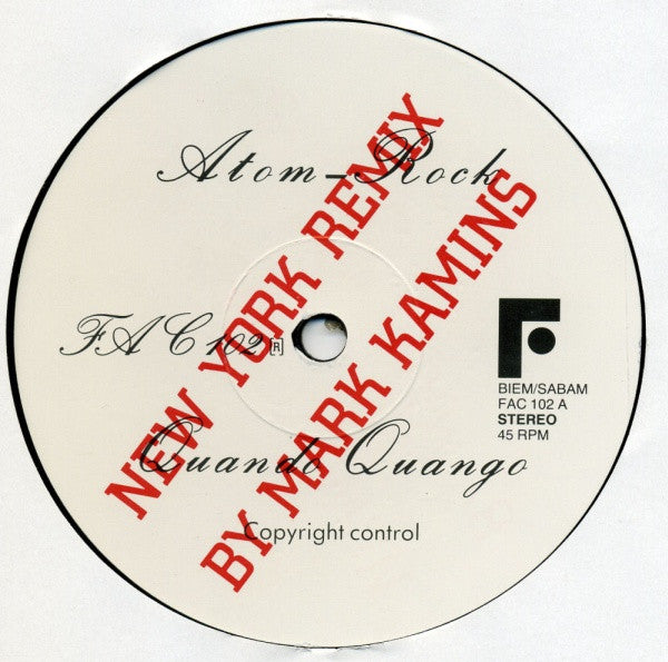 Quando Quango : Atom Rock (New York Remix) (12")