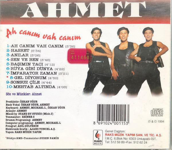 Ahmet Akkaya : Ah Canım Vah Canım (CD, Album)