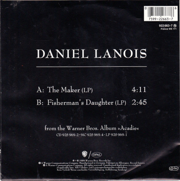 Daniel Lanois : The Maker (7", Single)
