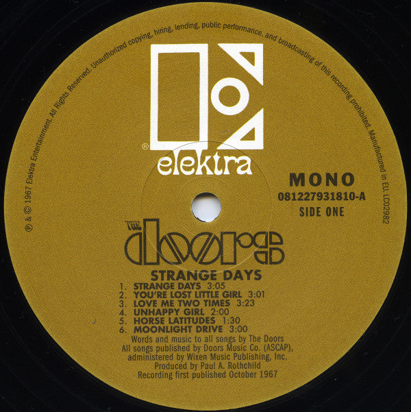 The Doors : Strange Days (LP, Album, Mono, RE, RM, RP, 180)