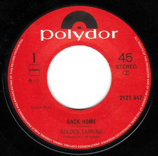 Golden Earring : Back Home / Buddy Joe (7", Single)