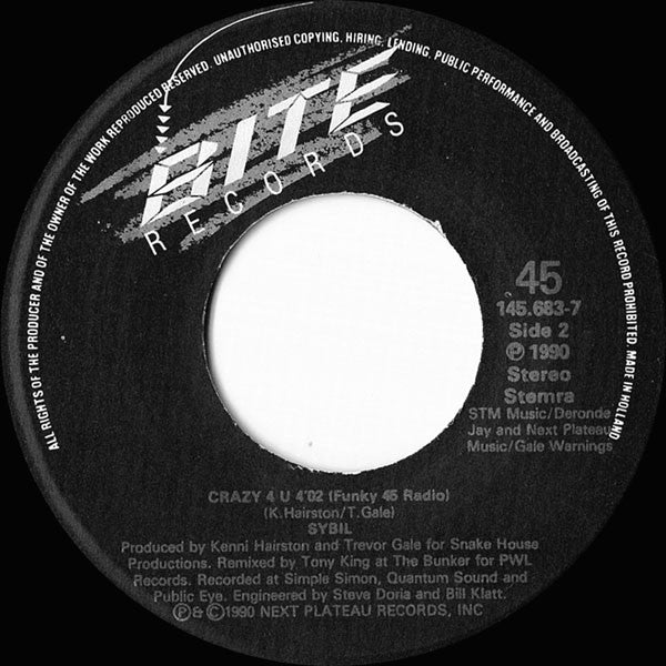 Sybil : Crazy 4 U (7", Single)