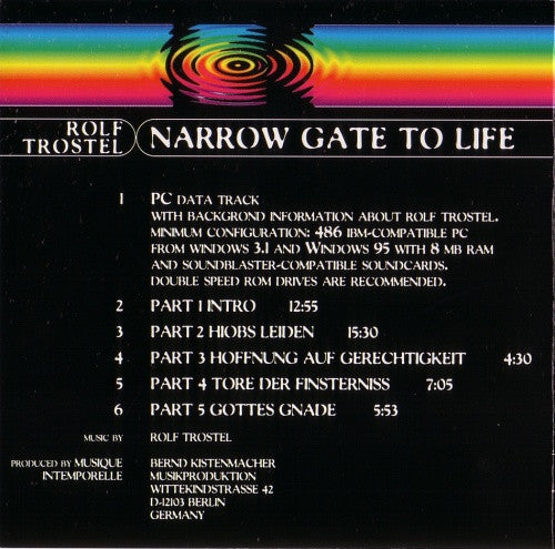 Rolf Trostel : Narrow Gate To Life (CD, Album, Enh, RM)