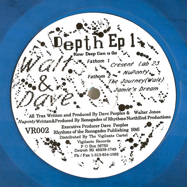 Walt J & Dave Peoples : Depth EP 1 - How Deep Can U Go (12", EP, Ltd, Blu)