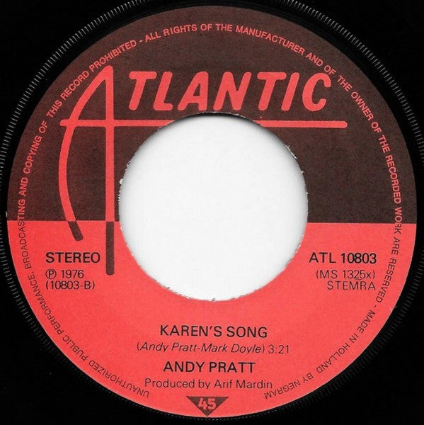 Andy Pratt : If You Could See Yourself Through My Eyes (7", Single)