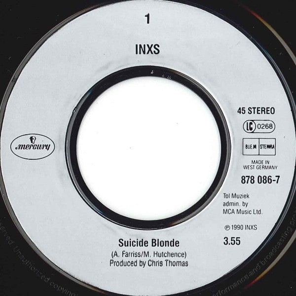 INXS : Suicide Blonde (7", Single)