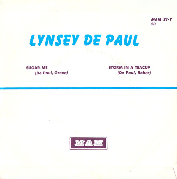 Lynsey De Paul : Sugar Me / Storm In A Teacup (7", Single)
