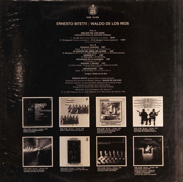 Waldo De Los Rios, Ernesto Bitetti : Concierto Para la Guitarra Criolla (LP, Album)