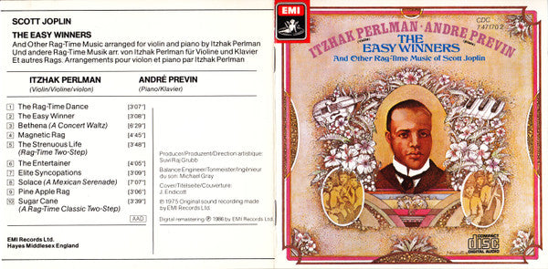 Itzhak Perlman / André Previn, Scott Joplin : The Easy Winners (CD, Album, RE)