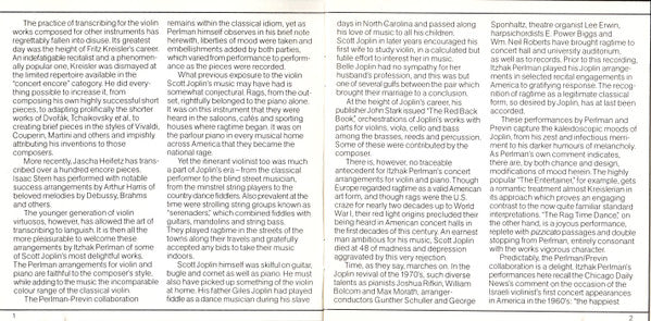 Itzhak Perlman / André Previn, Scott Joplin : The Easy Winners (CD, Album, RE)